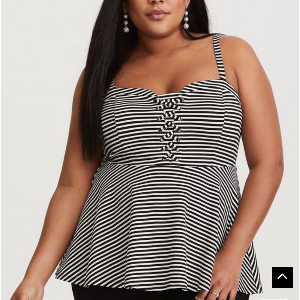 Torrid Black & White Stripe Sweetheart Knit Cami
